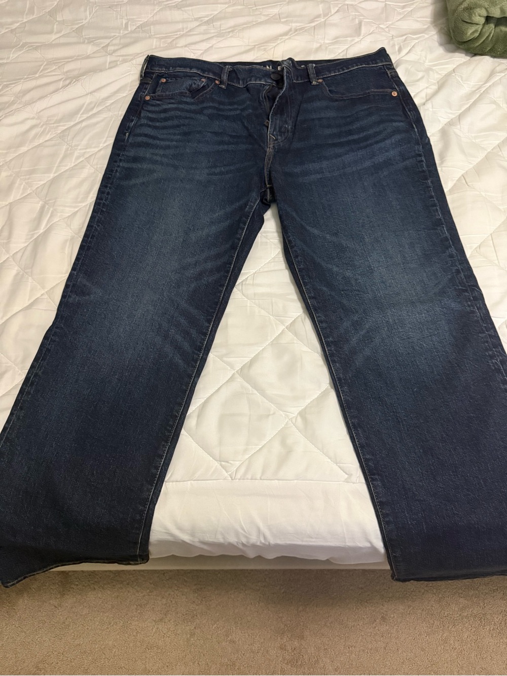 American Eagle Outfitters Dark Blue Relaxed Straight Jeans